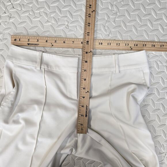 St John Jennifer Pants Womens 4 Straight Leg Cropped Ivory Designer USA Luxury - Picture 8 of 10